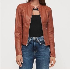 NWT Never Worn Brown Vegan Leather Express Jacket